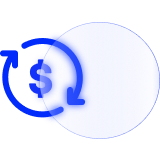 A dollar sign and rotation cycle arrows