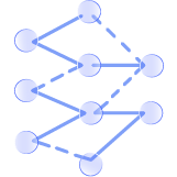 Connecting lines with predictive paths