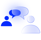 People and speech bubbles icon