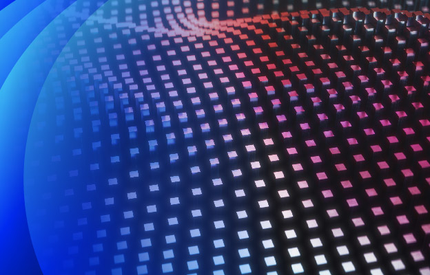 An abstract pattern of waves of gradient squares