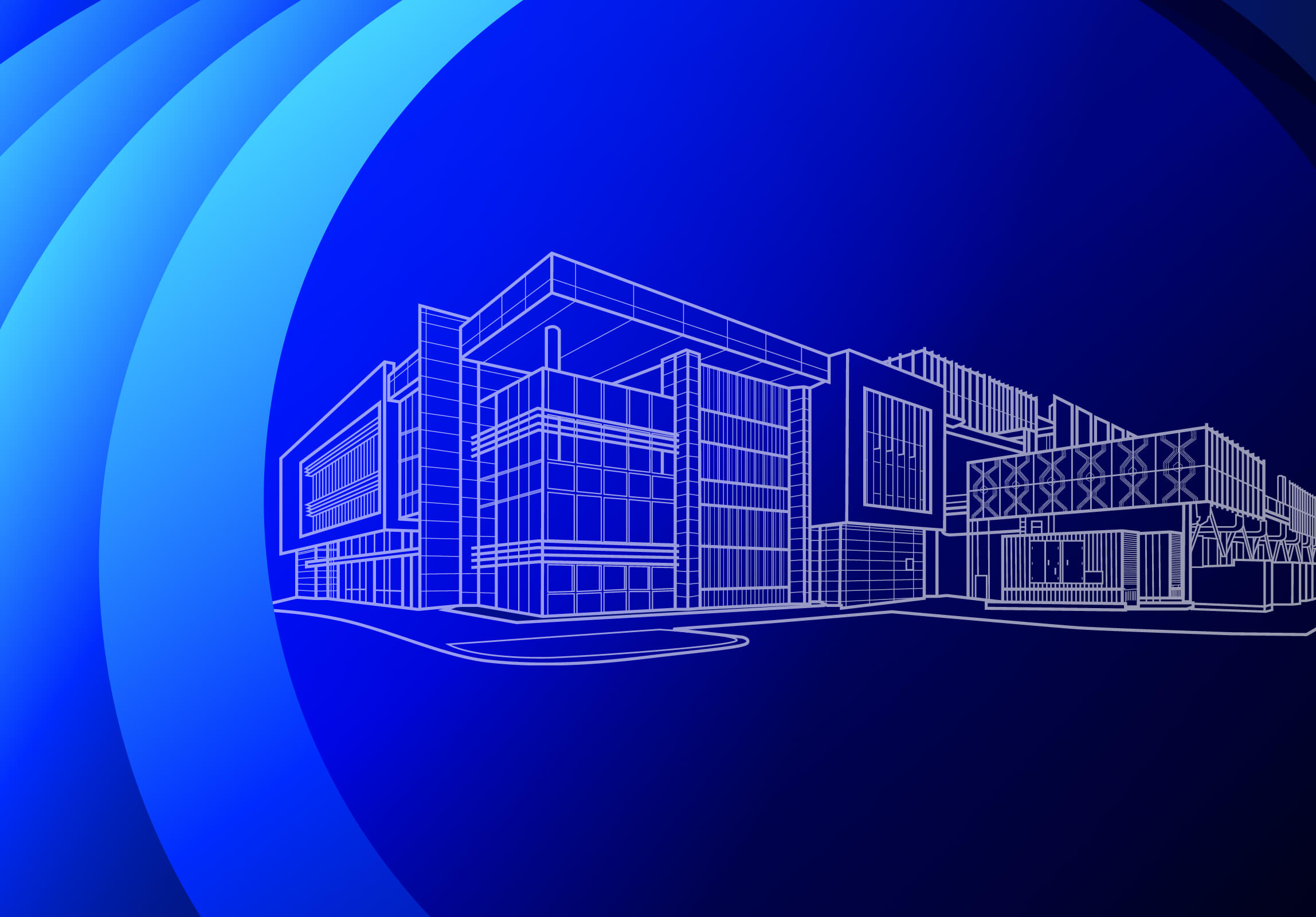 Line drawing of Datacom's Sydney 'AirTrunkSYD1' data centre