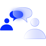 People and speech bubbles