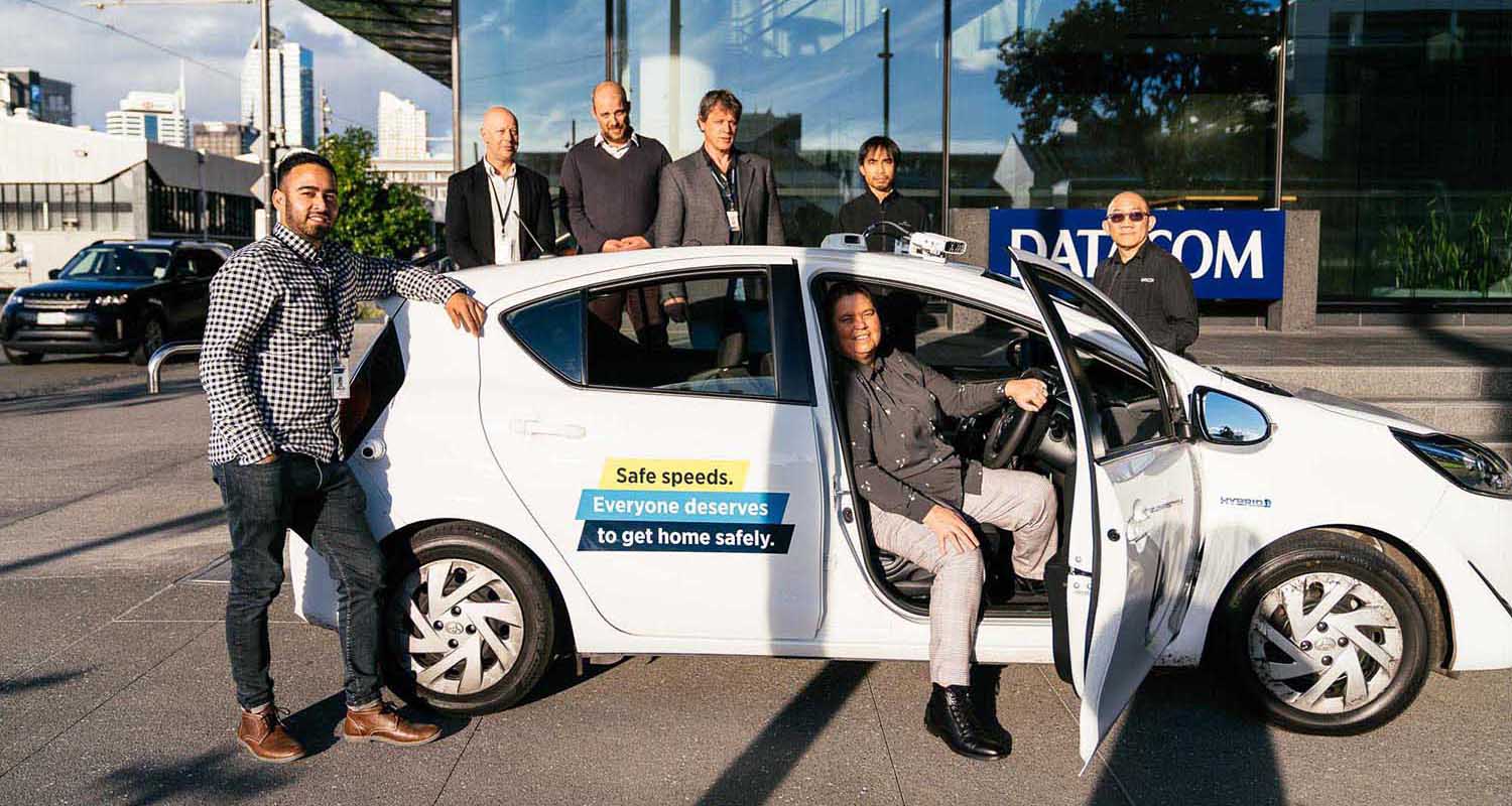 Photo of the Datacom team involved in the project