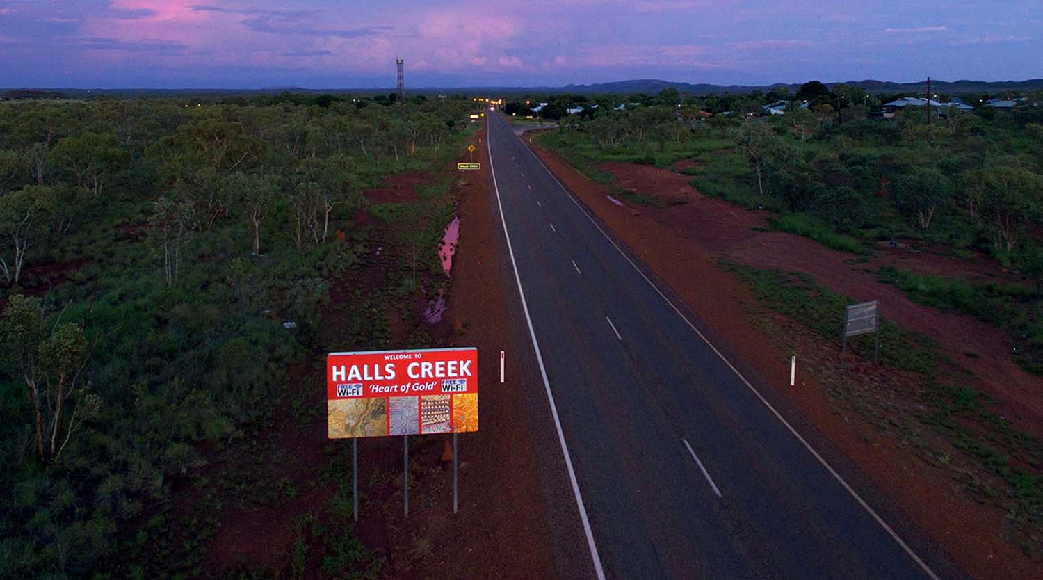 Overhead shot of Halls Creek, Western Australia