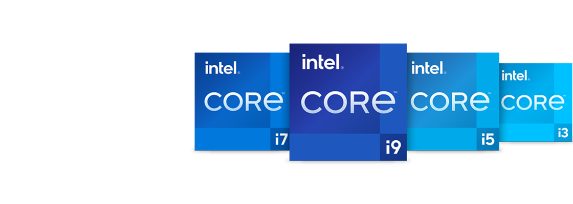 HP logo and Intel product cards